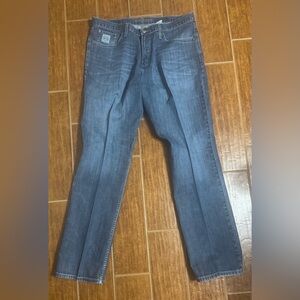 Men's Cinch Blue Jeans 38X34 Heavy Starch With Crease